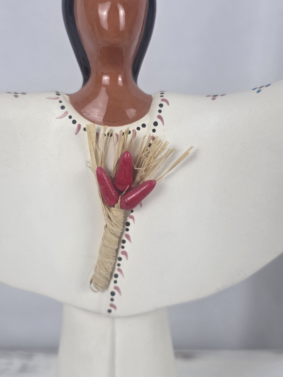 Rare! Vintage Navajo Clay Pottery Sculpture Harvest Prayer Figurine Signed 10"