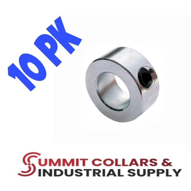 3/16” set shaft collar, zinc plated. (Qty 10) Free standard shipping!
