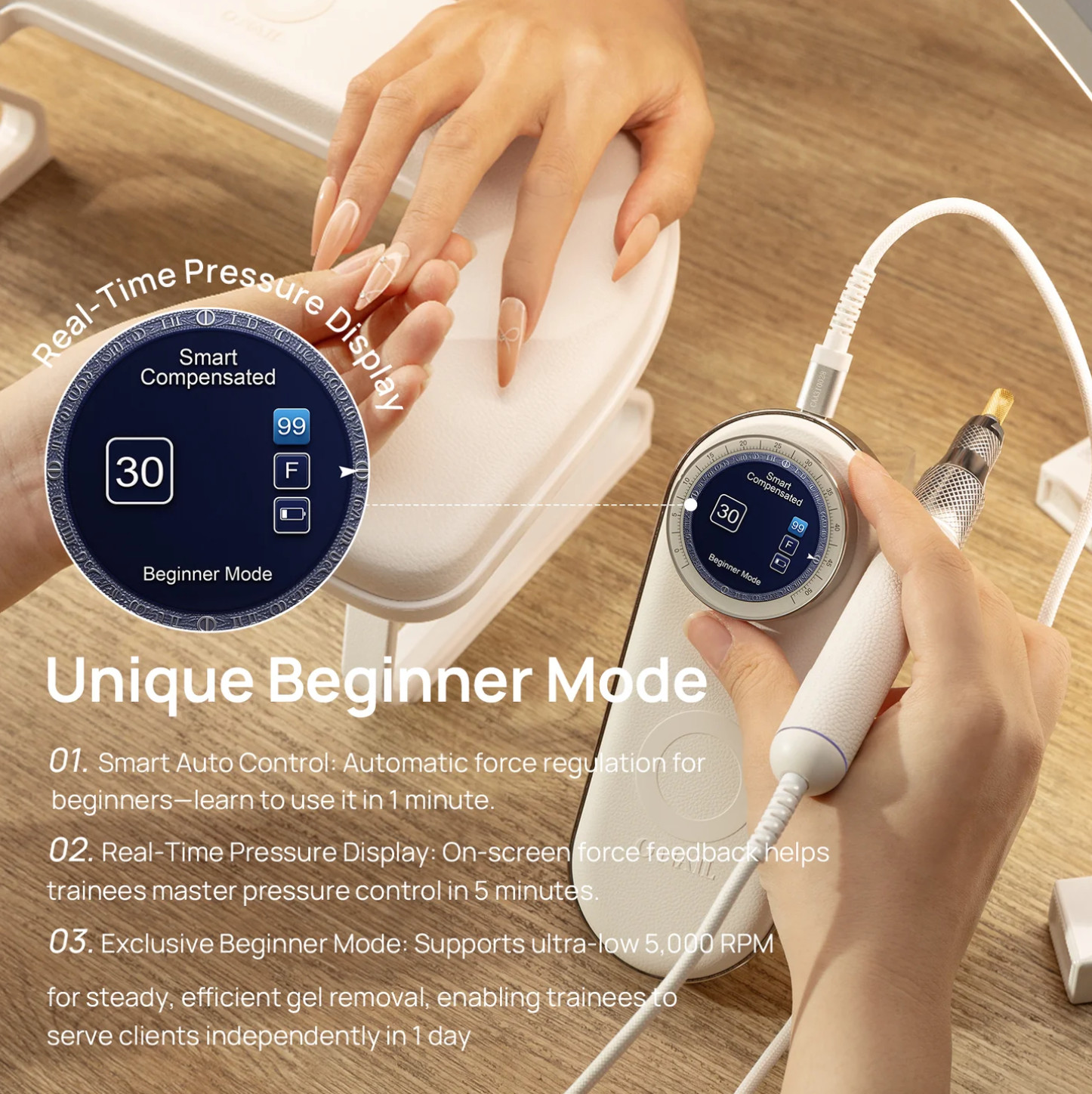 ONAIL Pro Max Nail Drill with Control Box + 2 Handpieces, 50,000 RPM BRAND NEW