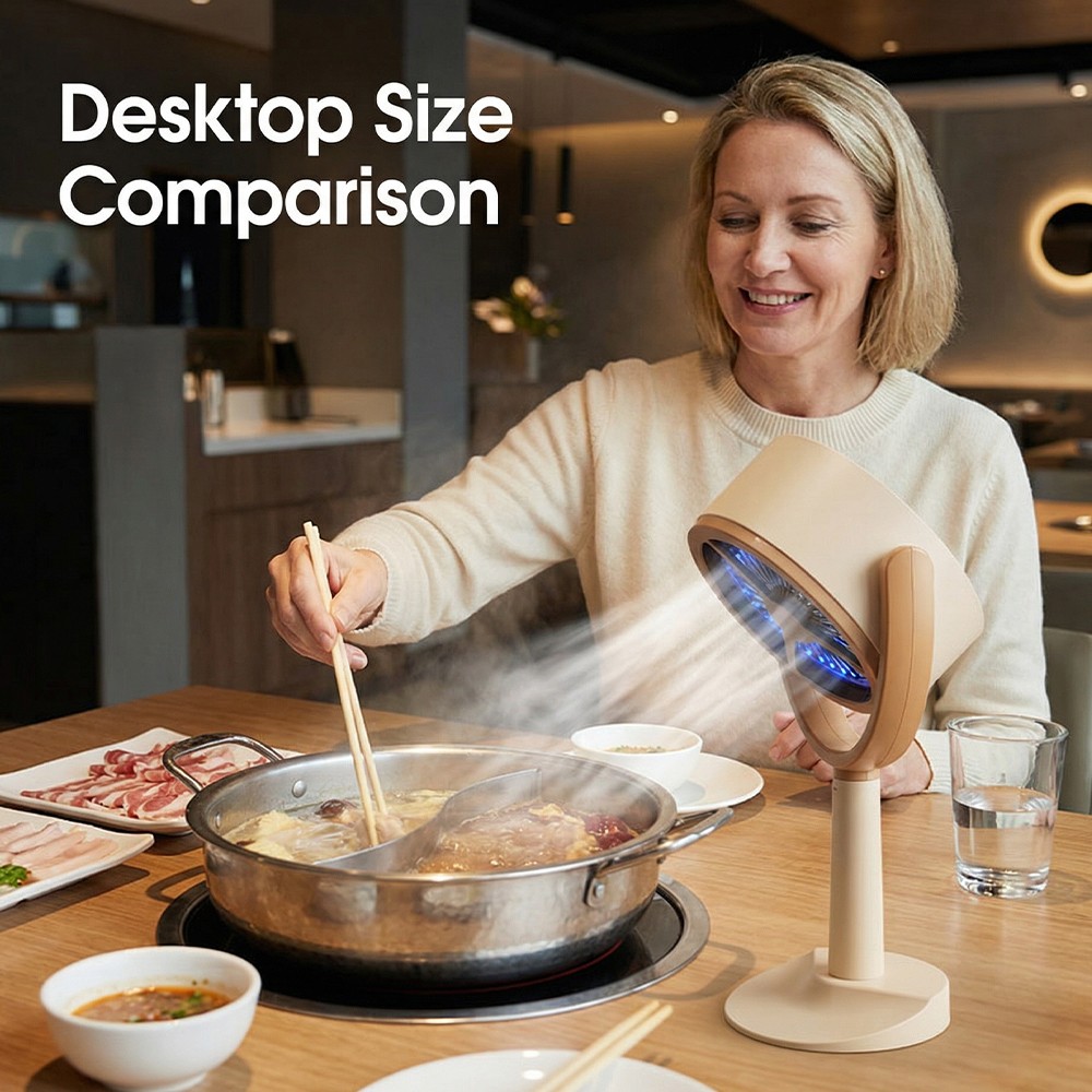 Electric Desktop Range Hood Adjustable Angle Portable Mini Exhaust Fan for BBQ