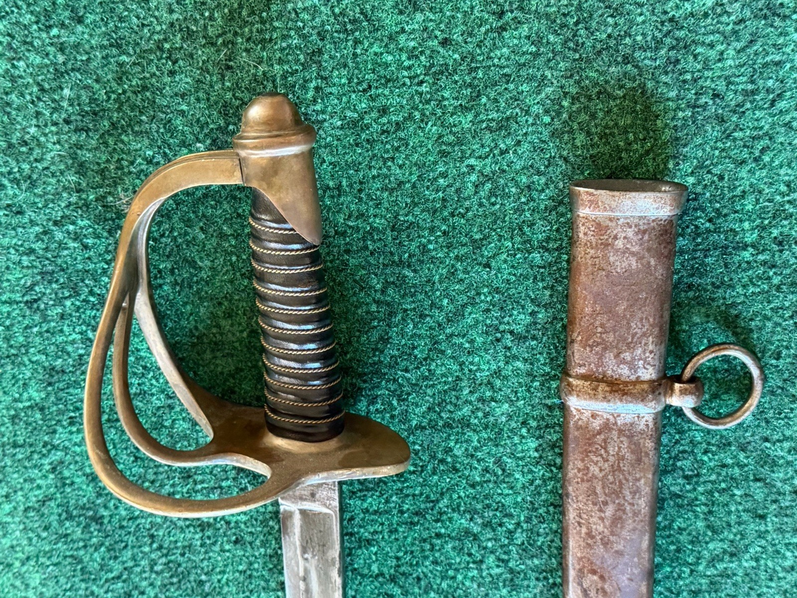 US CIVIL WAR CAVALRY SWORD WITH SCABBARD DATED 1862