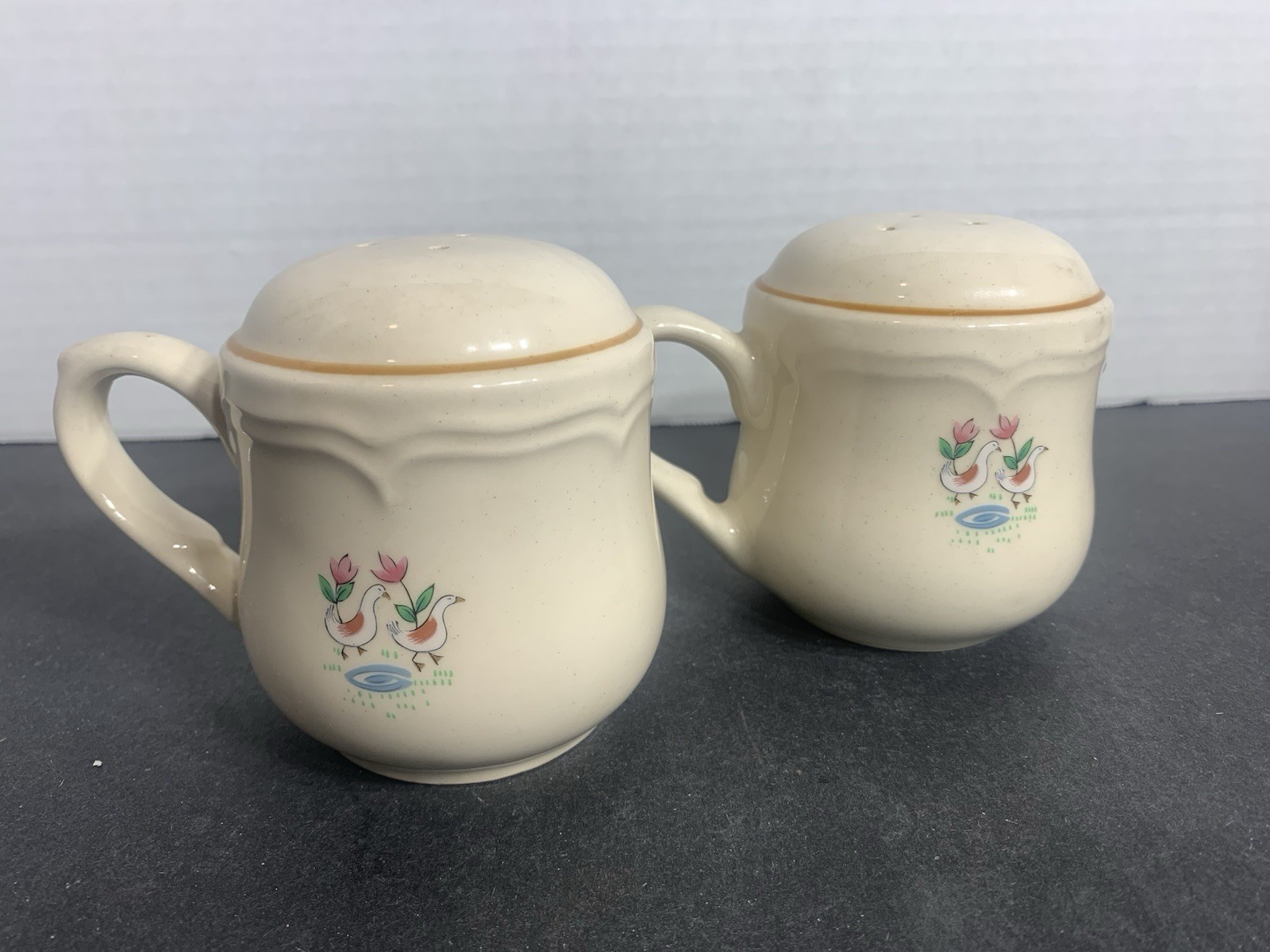 Vintage International Stoneware Heartland salt and pepper shakers, Never Used