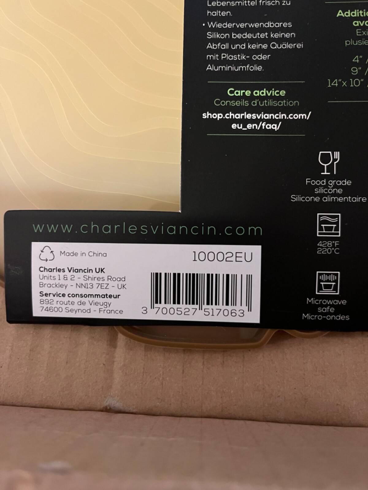 2 Charles Viancin 11” Silicone Airtight Lid Timber BPA Free Fits up to 10.5”