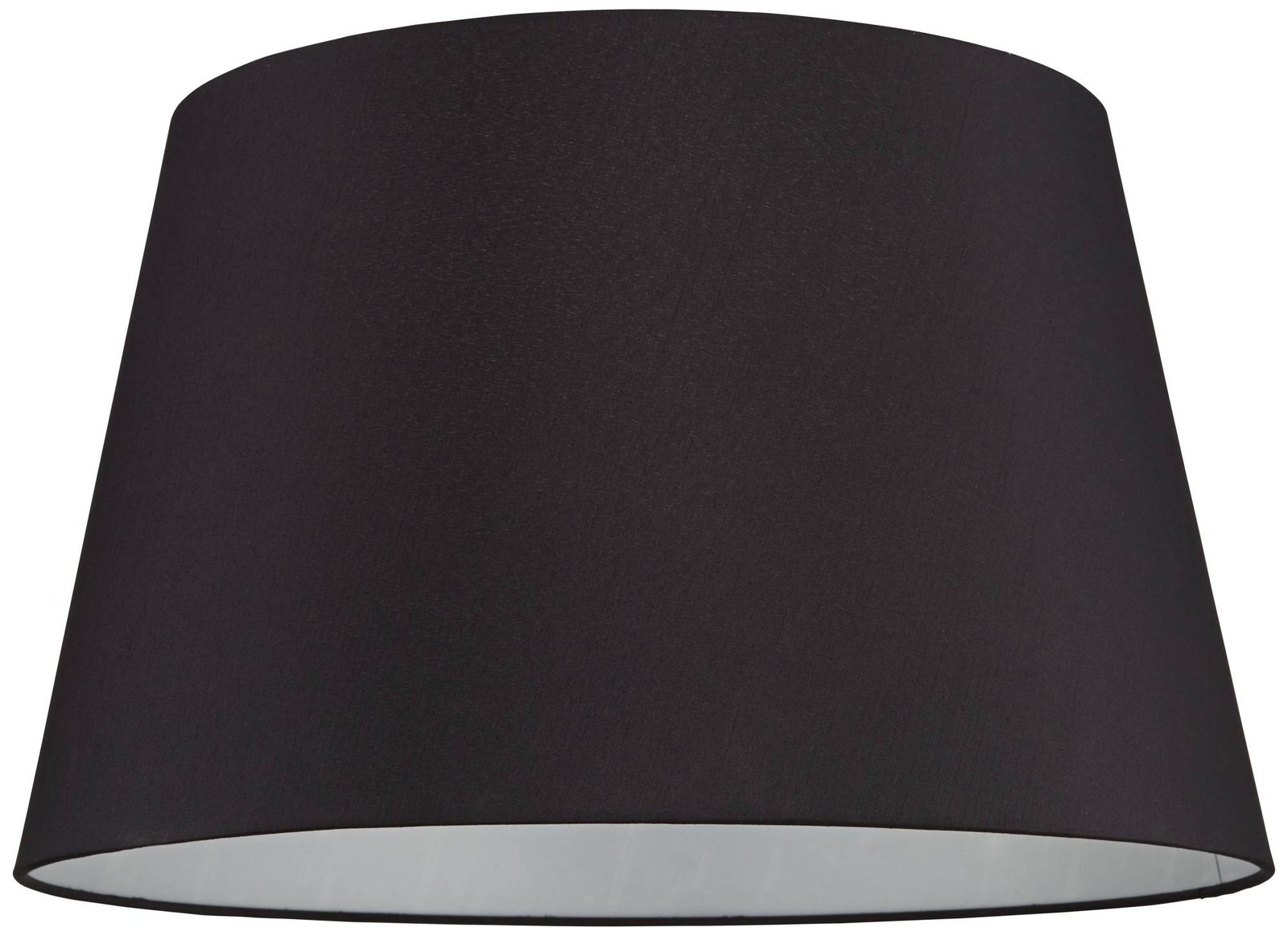 Black Faux Silk Large Tapered Drum Lamp Shade 15" Top x 19.5" Bottom x 12" High