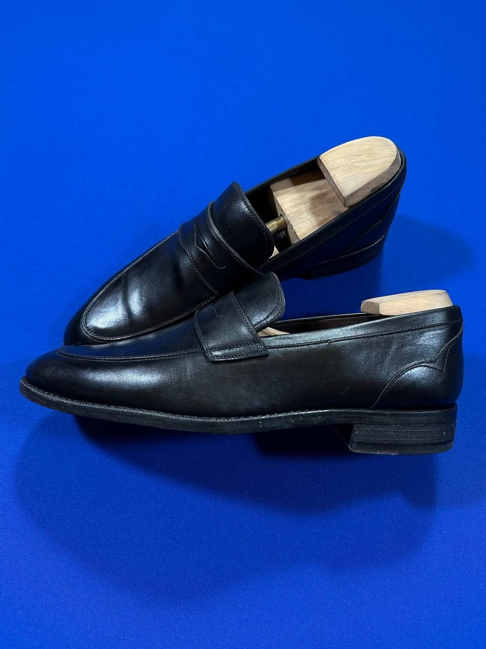 Ermenegildo Zegna men’s black leather penny loafers dress shoes SZ EU 6, US 7