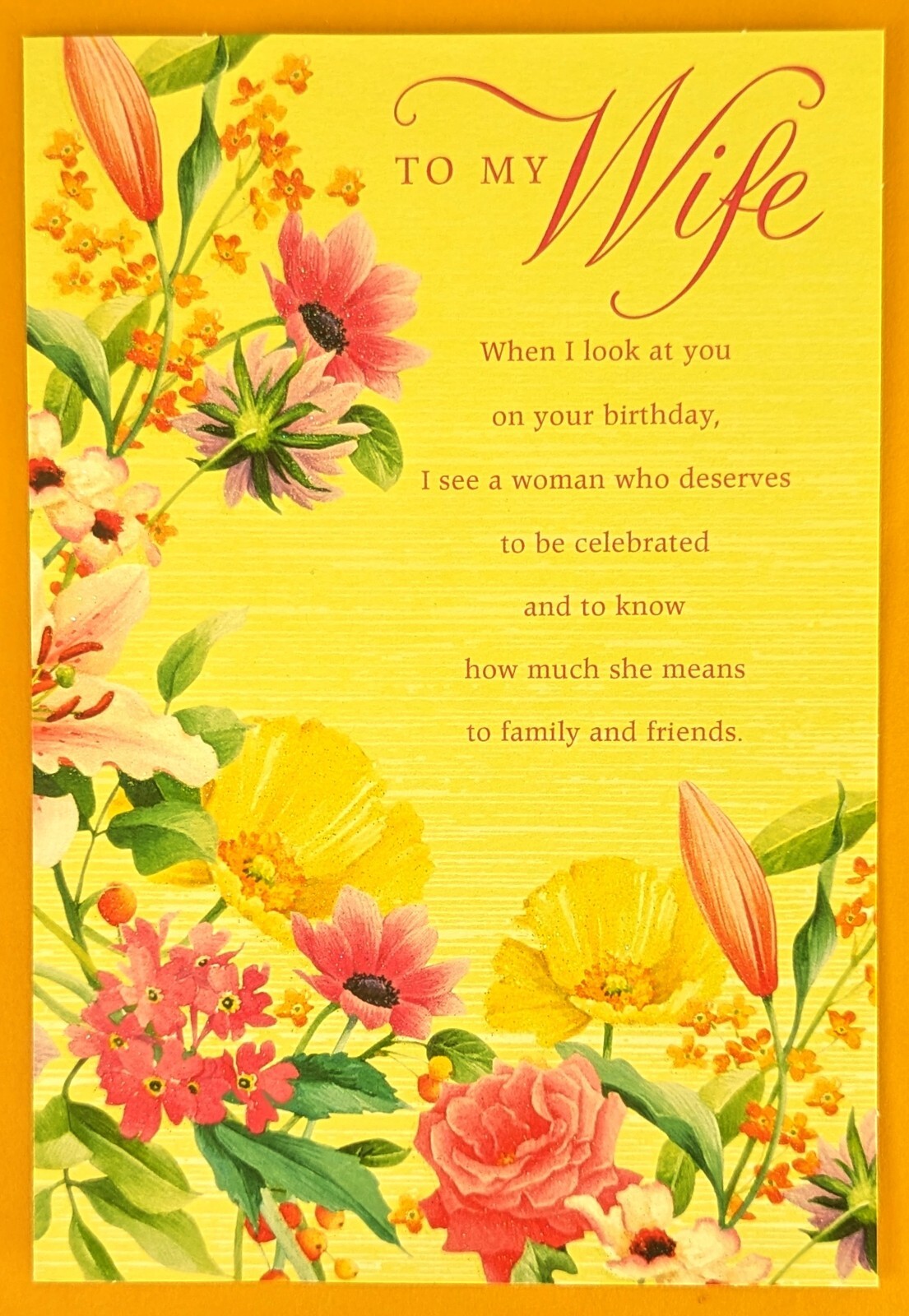 " To My Wife" Birthday Large Format Greeting Card 5.5x8.0"(+Envelope)
