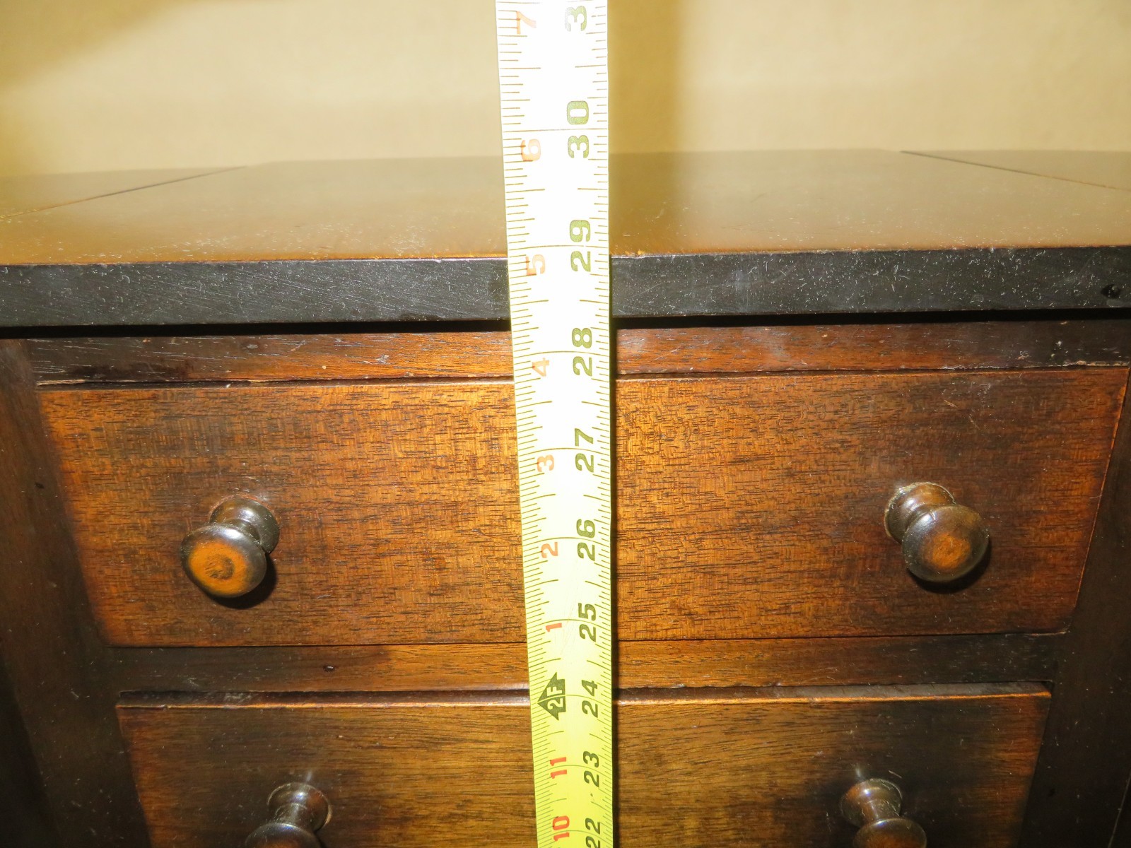 Antique 29" Imperial Solid Mahogany Martha Washington 3-Drawer Sewing Cabinet