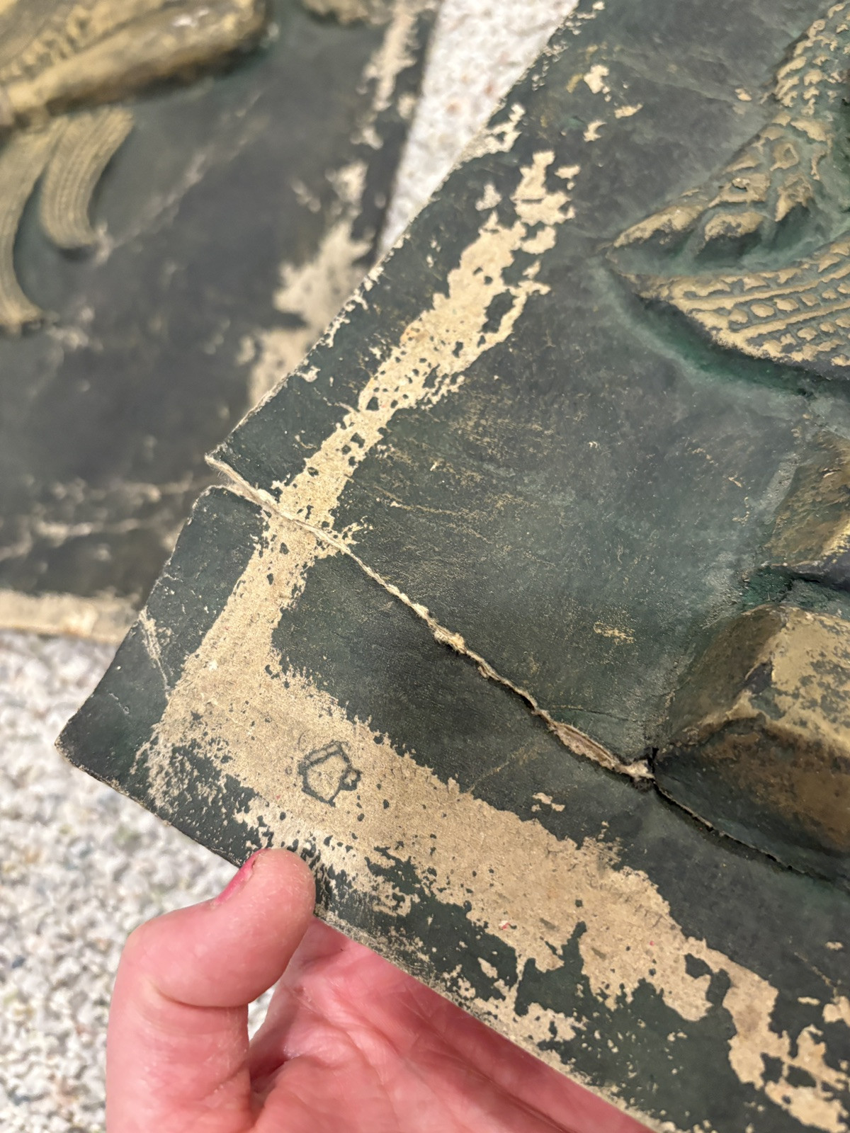 Vintage Rubbings Apsaras Dancing Pair Rice Paper Art Bas Relief Cambodian Thai