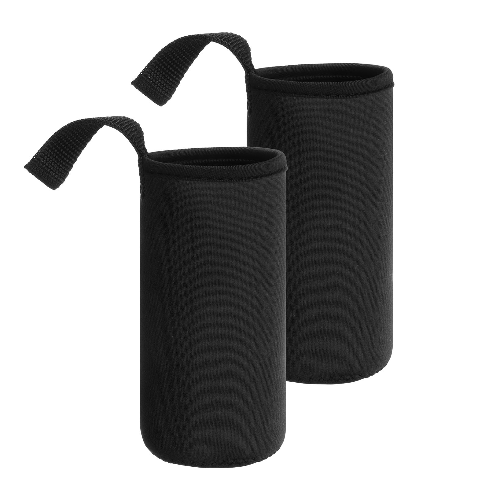 2pcs 12oz Neoprene Insulated Water Bottle Sleeve Black