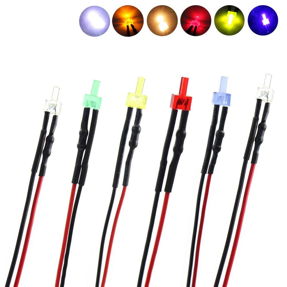 20Pcs 1.8mm 2mm 3mm 5mm 8mm 10mm Pre Wired LED DC9-12V Lights Emitting Diodes