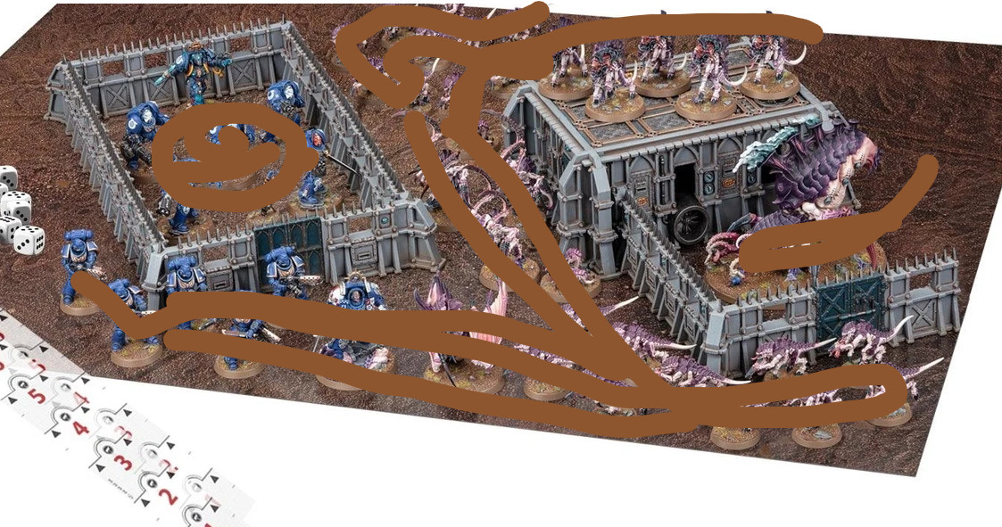 2 Game Boards, all terrain from Warhammer 40K Ultimate Edition Starter Set