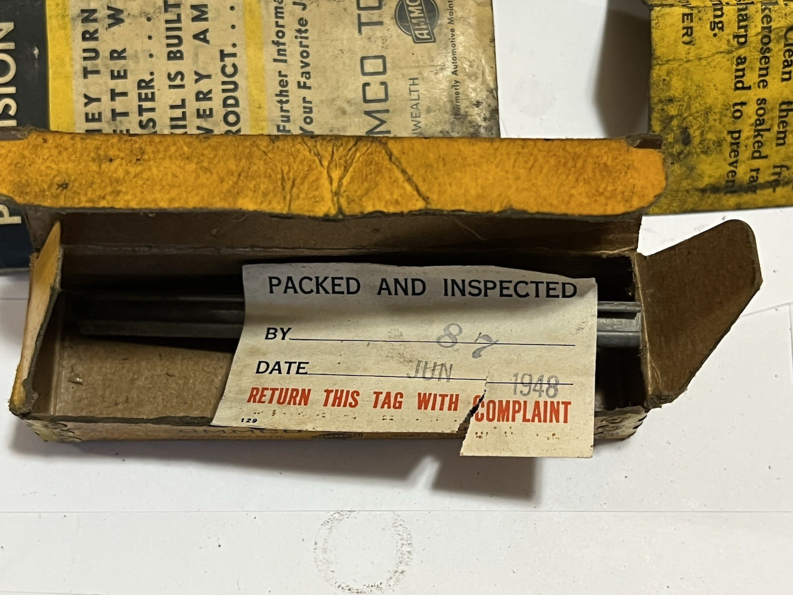 AMMCO Model 100 Vintage Small Bore Cylinder Hone Set in Box 47/64" - 1-5/16" USA