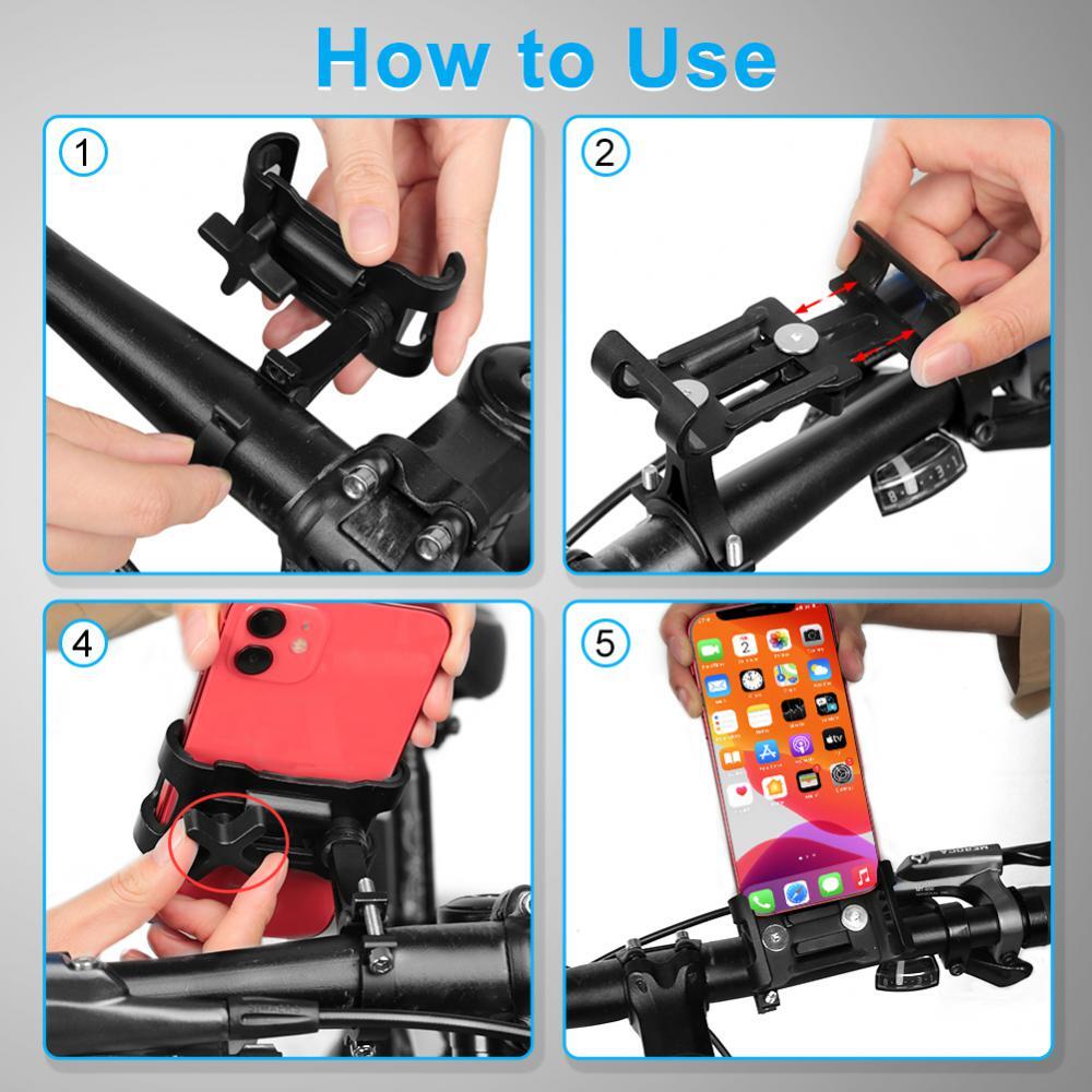 360° Aluminum Motorcycle Bike Bicycle GPS Cell Phone Holder Handlebar Mount New