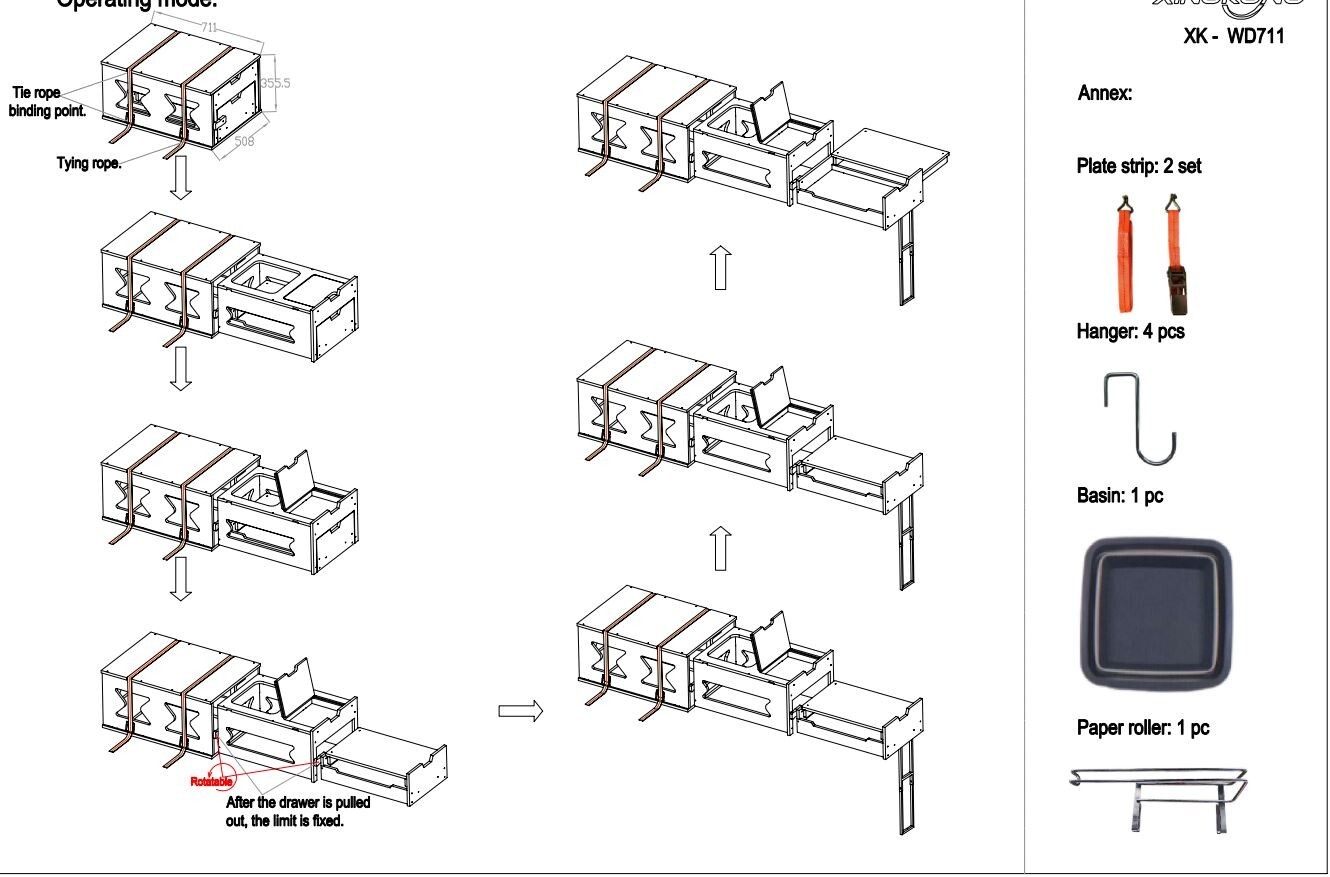 XK Overland Kitchen Box WD711 All-in-One Camping with Washing, Chopping, Cooking