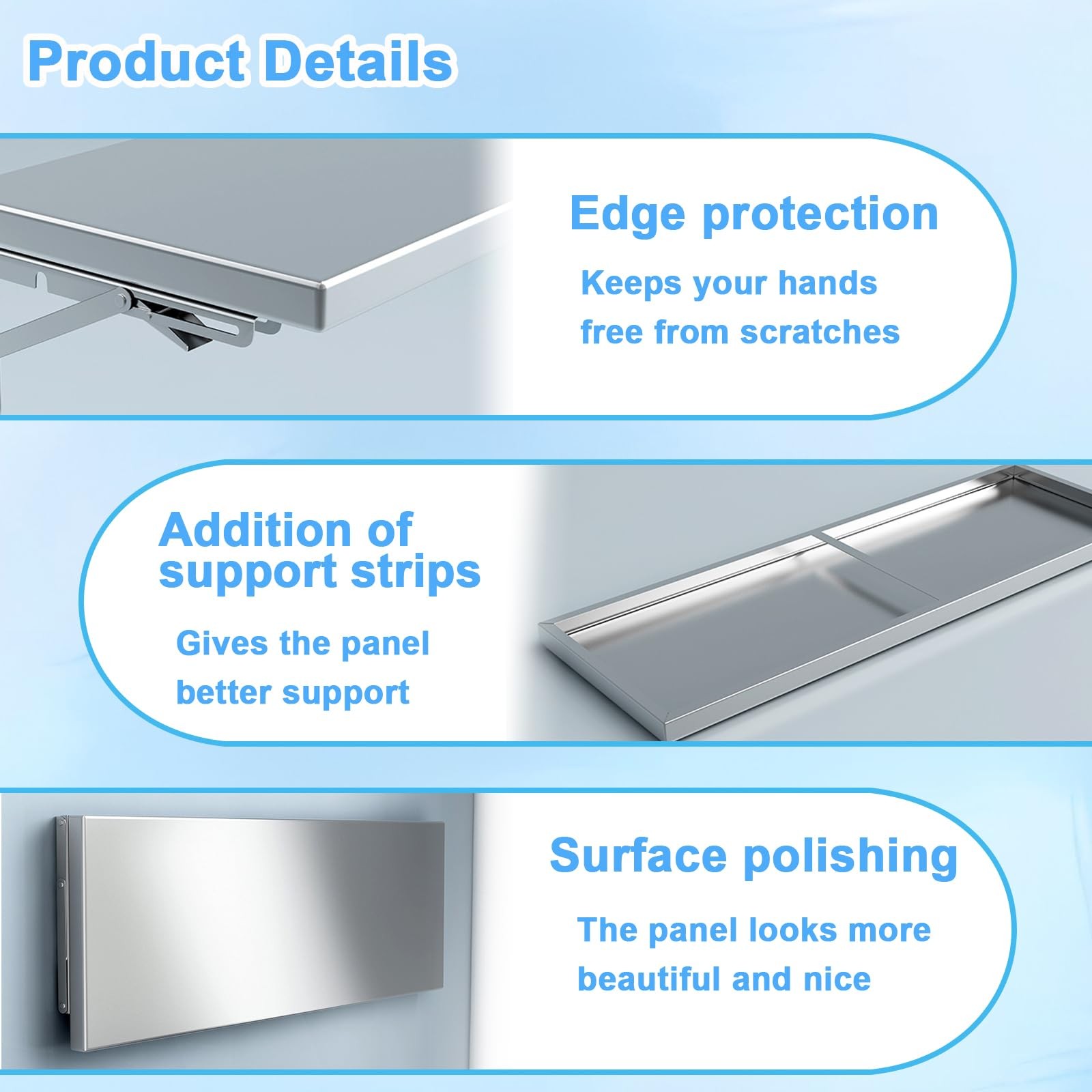 Folding Concession Shelf 36" x 12", Stainless Steel Drop Down Folding Serving...