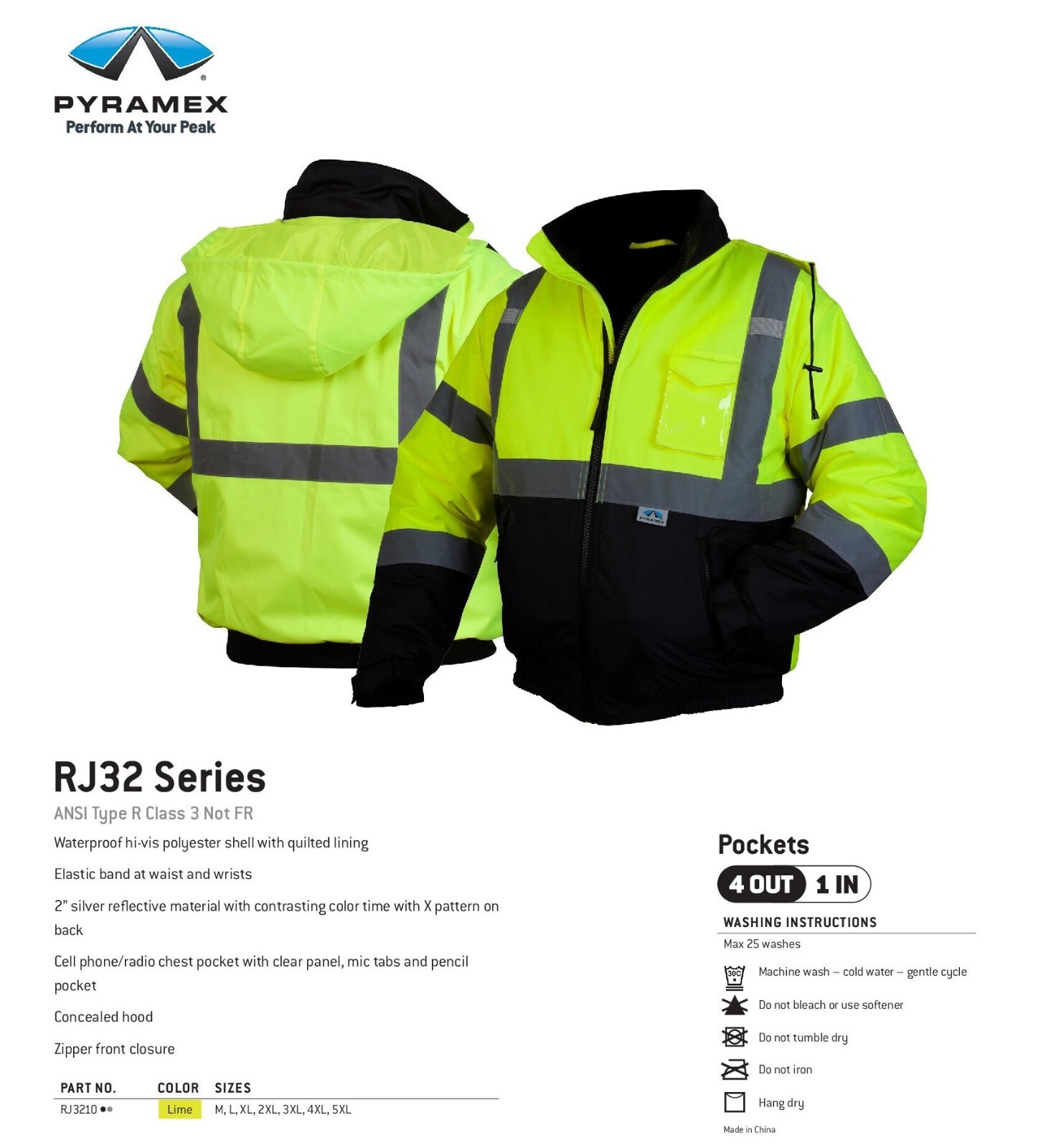 HIGH VISIBILITY REFLECTIVE INSULATED WATERPROOF HI VIS BOMBER SAFETY JACKET COAT