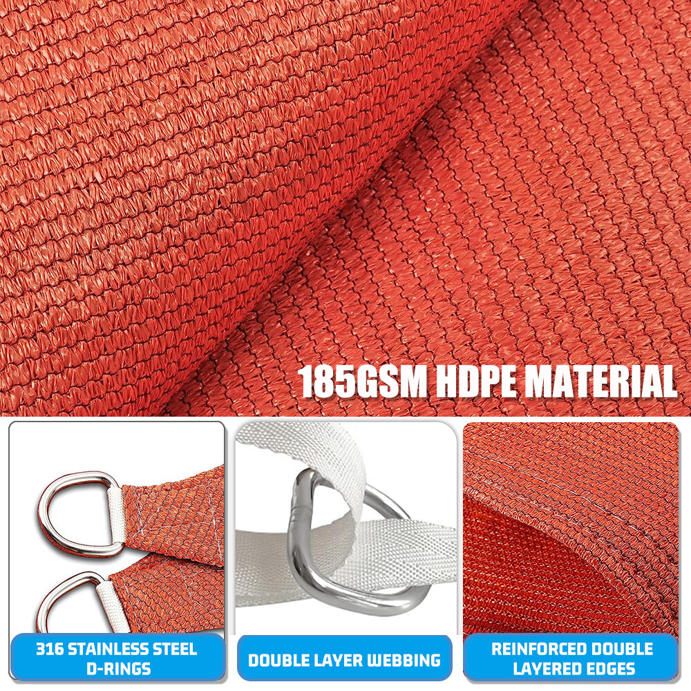 Sun Shade Sail Triangle Canopy Pergola Cover for Patio Yard Backyard Garden Lawn