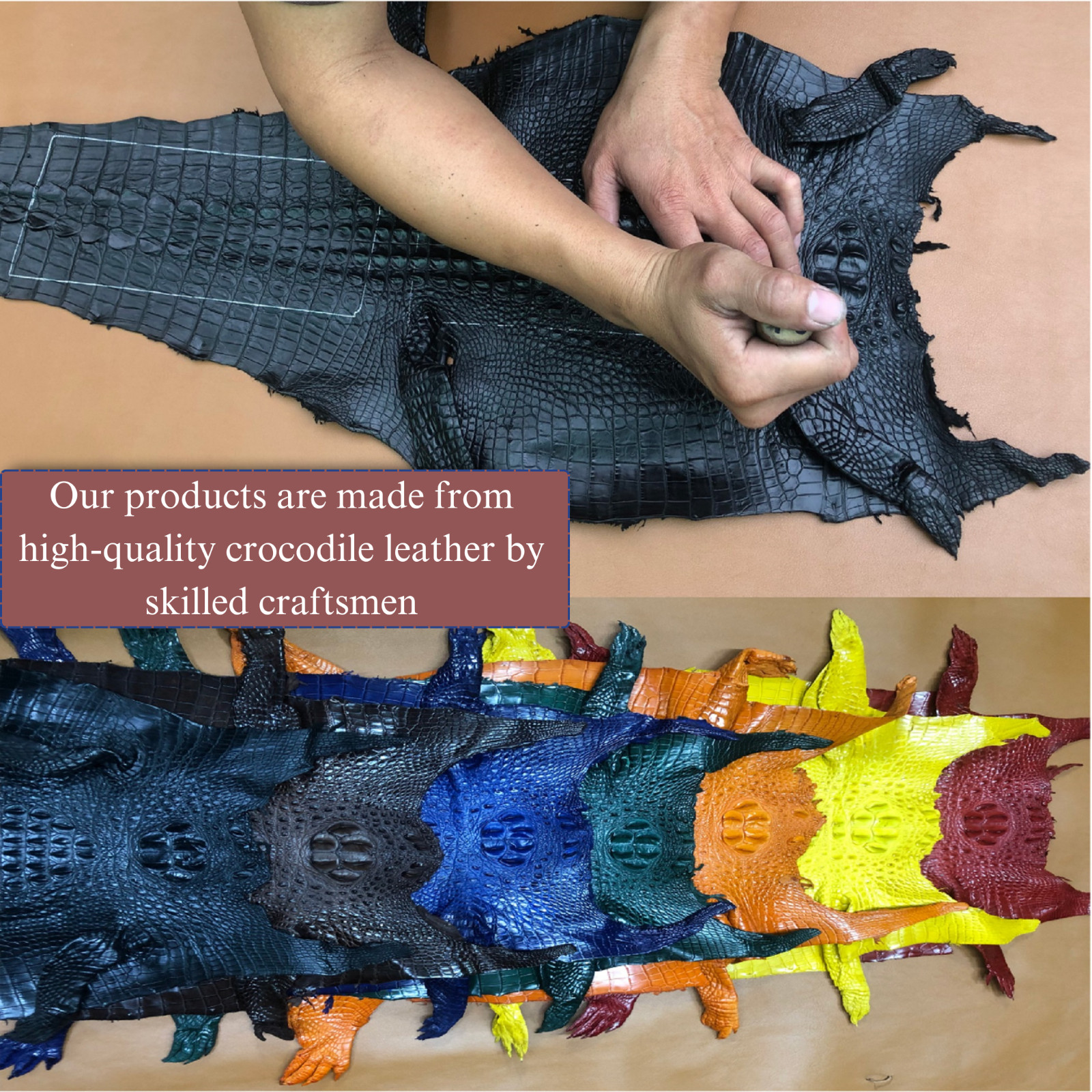 Double Sided Crocodile Black Bifold Leather Wallet Men's Skin Billfold Wallet