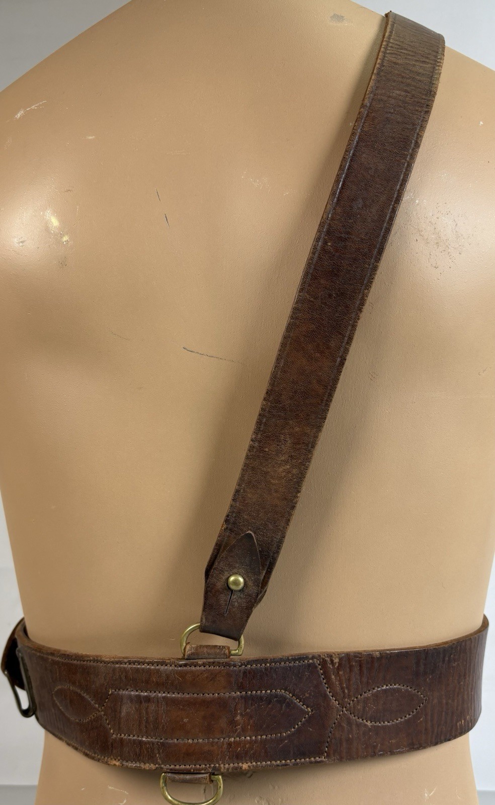 WWI US Army Officer Sam Browne Belw/ Shoulder Strap~AP&S Maker~Size 36