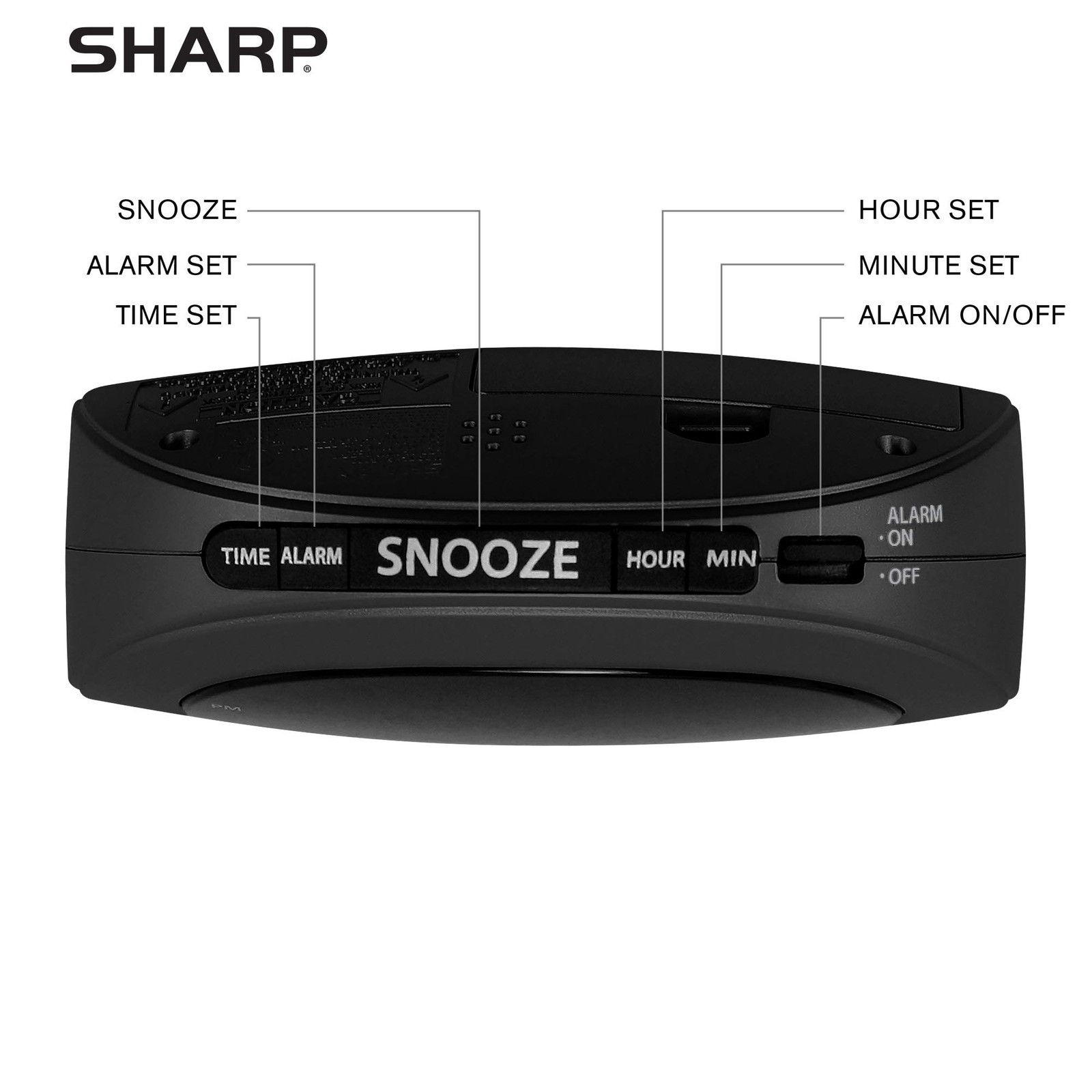 Sharp Small, Space-Saving Digital Alarm Clock – Compact Bedside Clock with La...