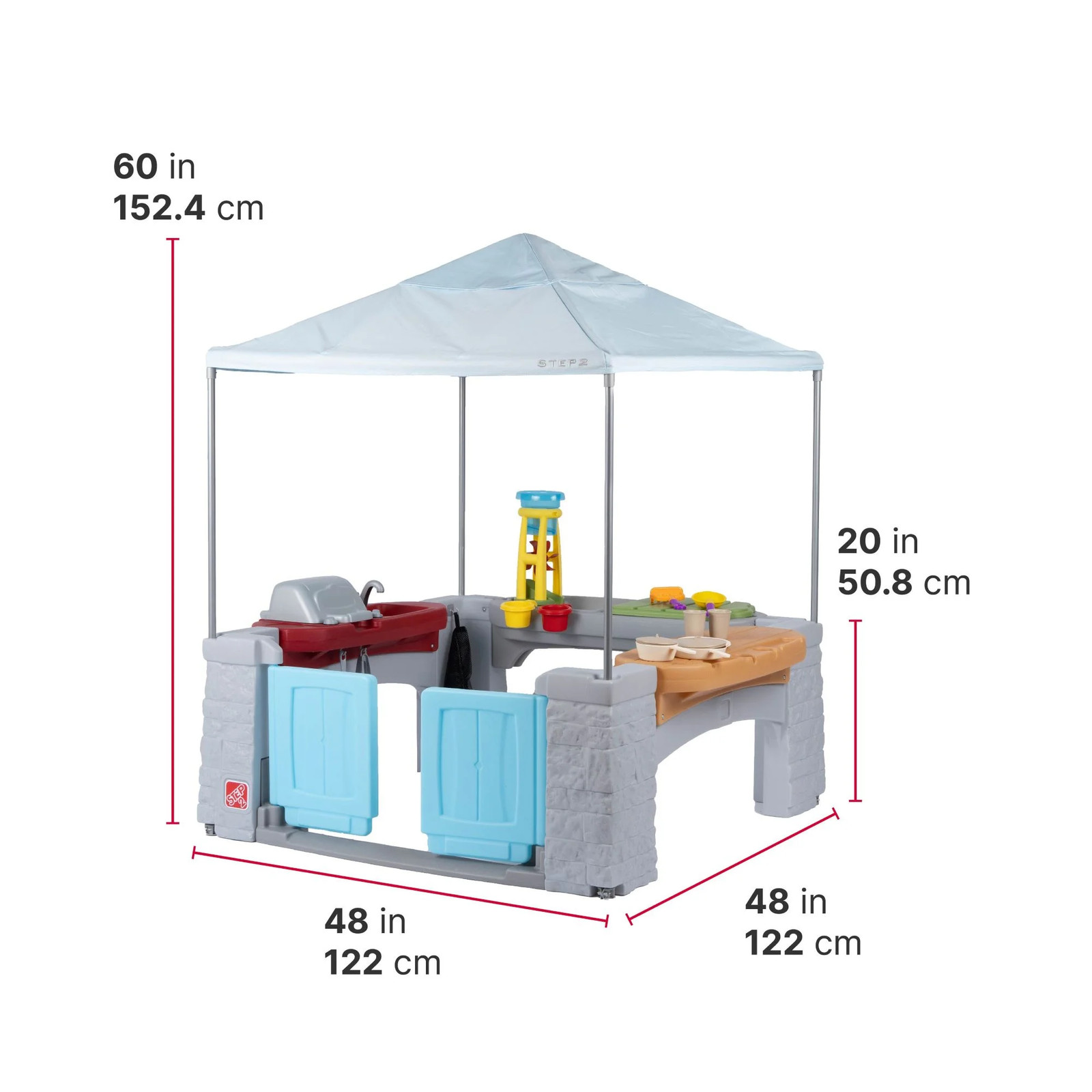 Step2 All around Play Pavilion Gray Kids Plastic Playhouse for Outdoor Fun Ages