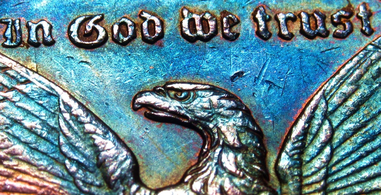 1896 Morgan Dollar Toned Silver ✪ MS ✪ Colorful Rainbow Toning~Gold Magenta Blue