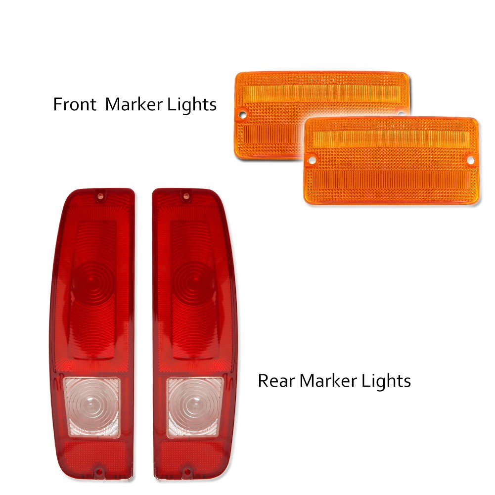 NEW 1970-1977 EARLY FORD BRONCO MARKER, PARKING, AND TAILLIGHT LENS SET.