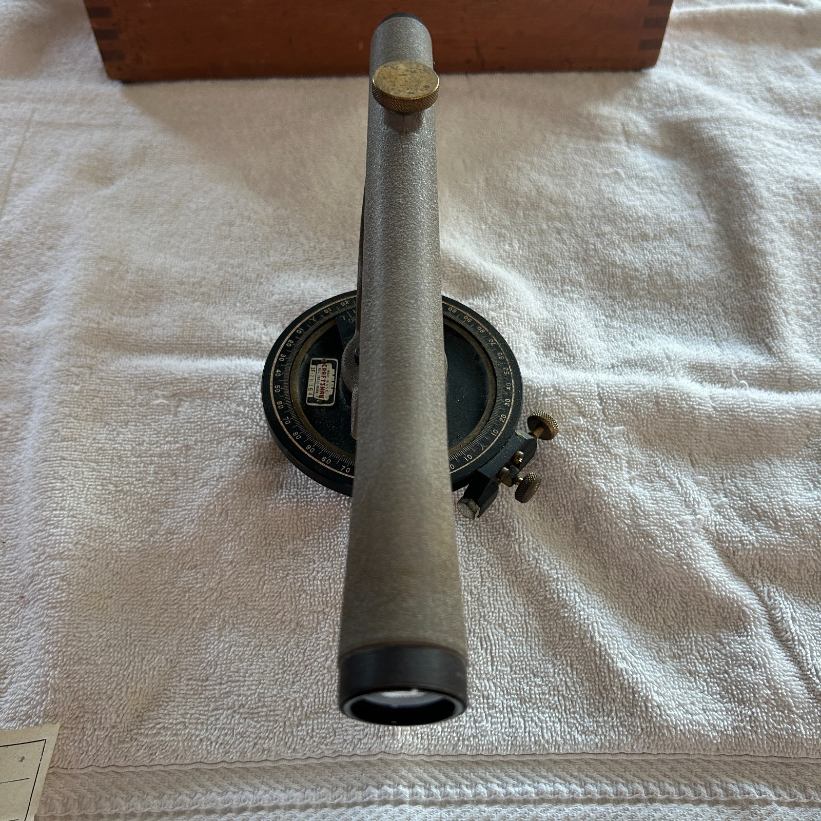 Vintage 1960's USA Craftsman Surveying Transit with Sear Roebuck Wooden Case