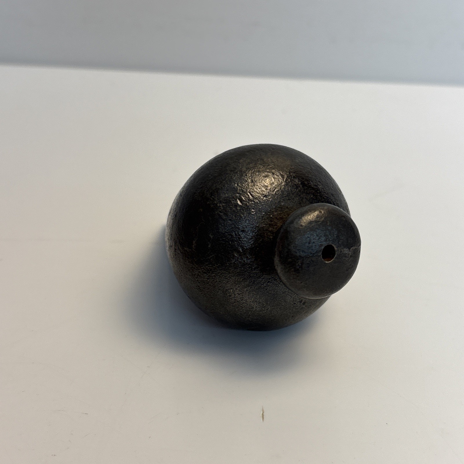 Antique Large Iron Plumb Bob 1 Lb 2 Oz 3 1/2 Inch Masonry Tool