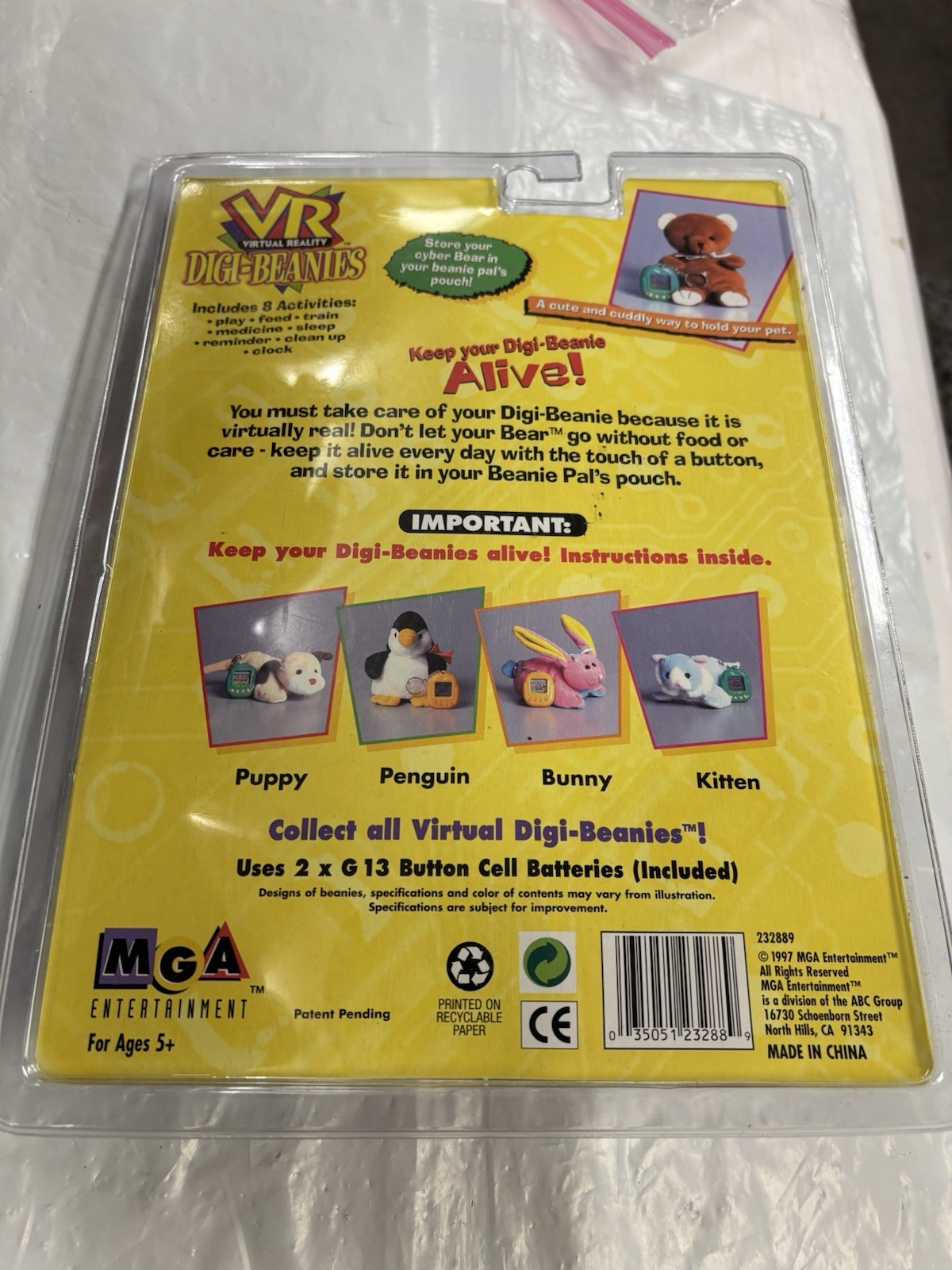 New VTG 1997 Digi Beanies Virtual Bear Giga Pets by MGA Entertainment Rare New A