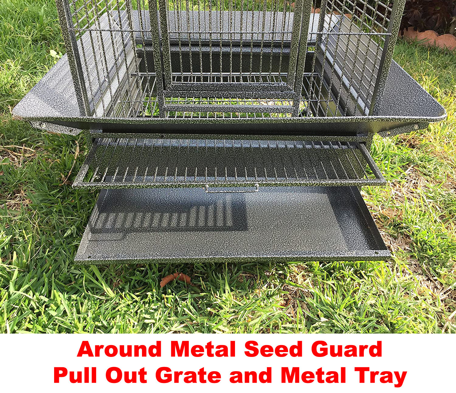 Large Stylish Open Dome Play-Top Perch Stand Parrot Macaw Cockatoo Rolling Cage