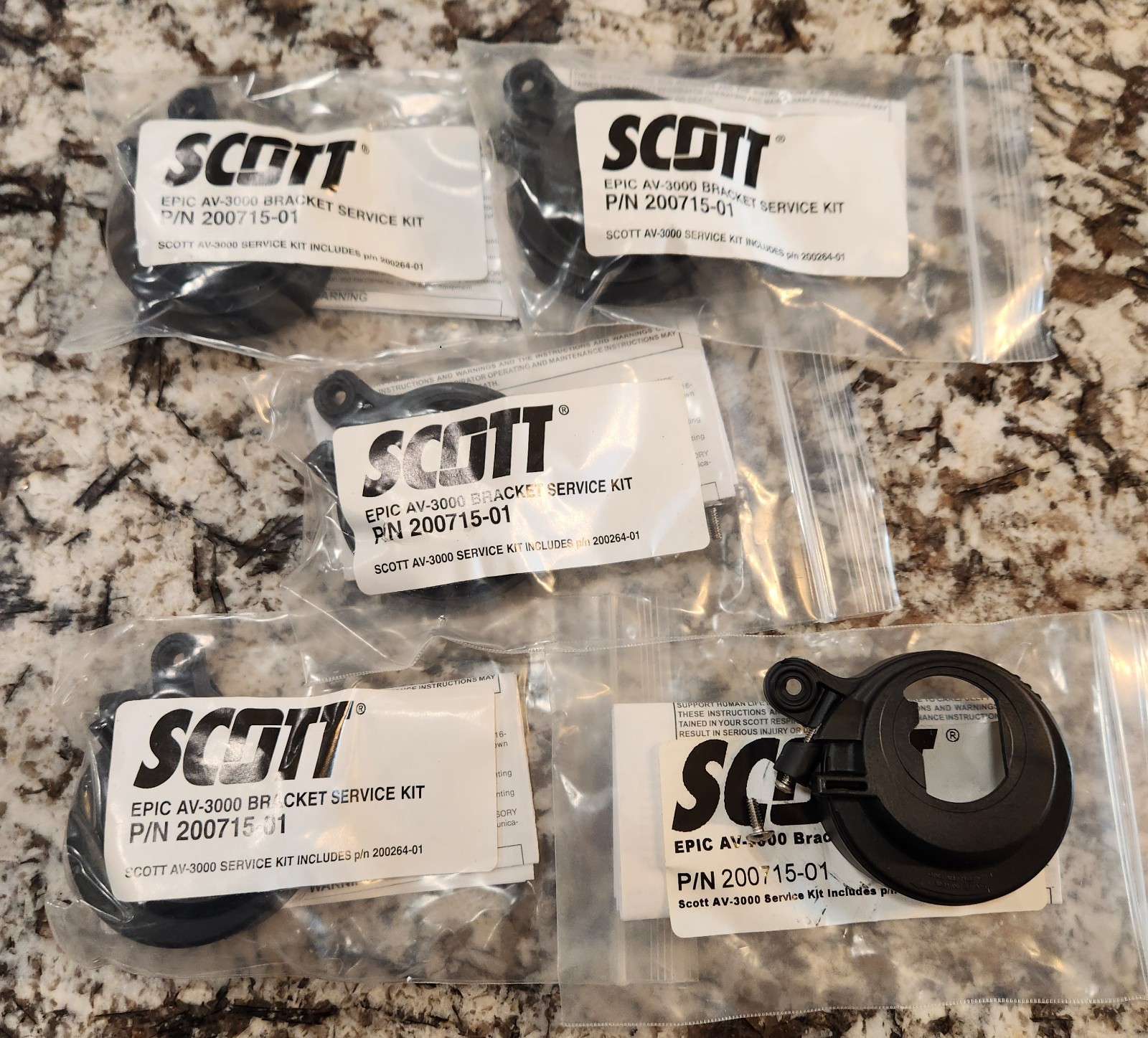 LOT of 5 NEW Scott AV3000 Mask Voice Amplifier Mounting BRACKETS SCBA 200715-01