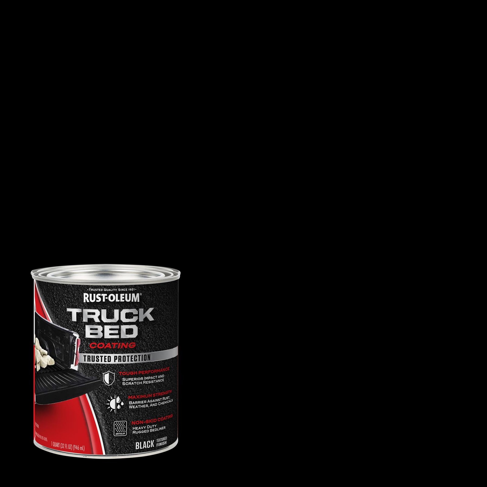 Rust-Oleum Automotive Truck Bed Coating, Black, Quart - 342668