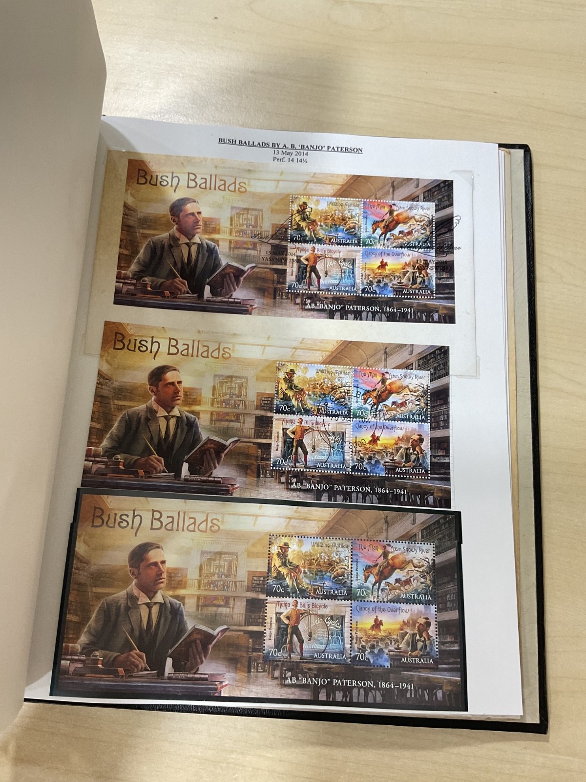 Australian stamps, coin covers + presentation pack. 2014. Album. G/127