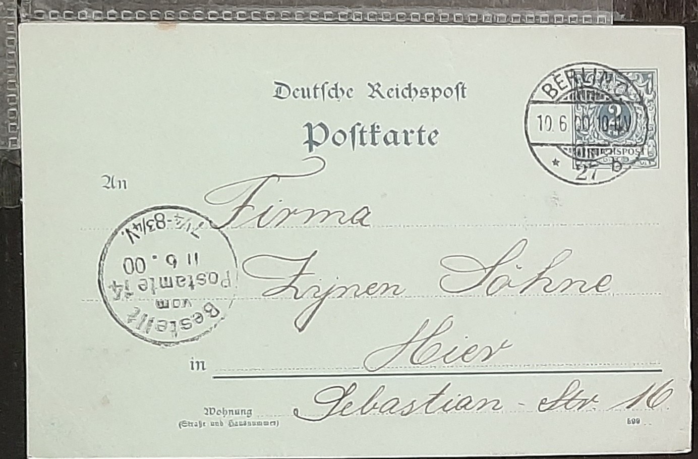 y(GER-867) GERMANY 1900 REICHPOST 2pf postal postcard used (3) different cards