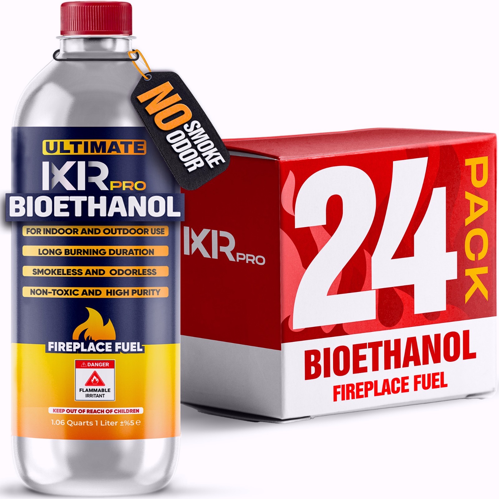 Bioethanol Fireplace Fuel 24 pcs  – Clean Burning Ethanol Fuel