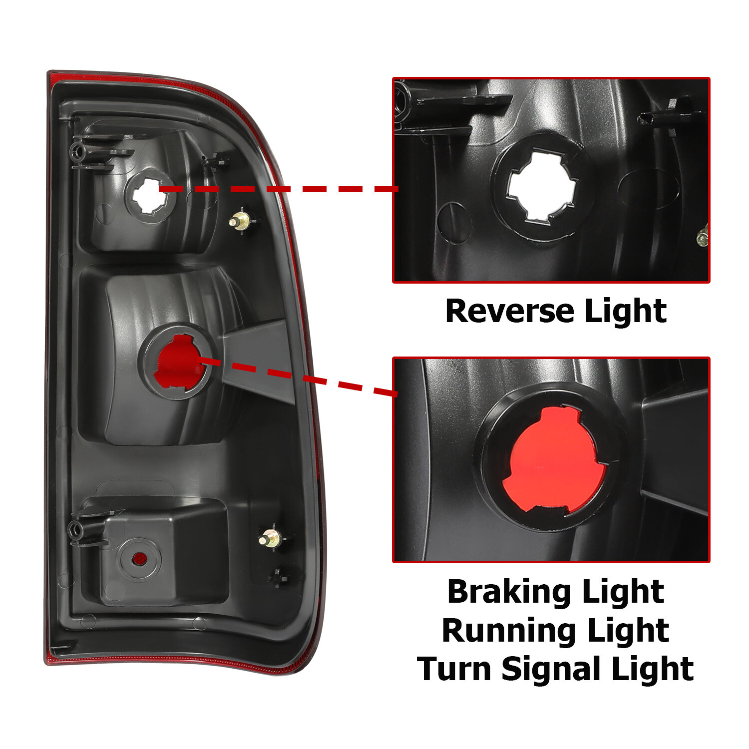 Red Smoke For Ford F250 F350 F450 F550 Super Duty 2008-2016 Tail Lights Pair