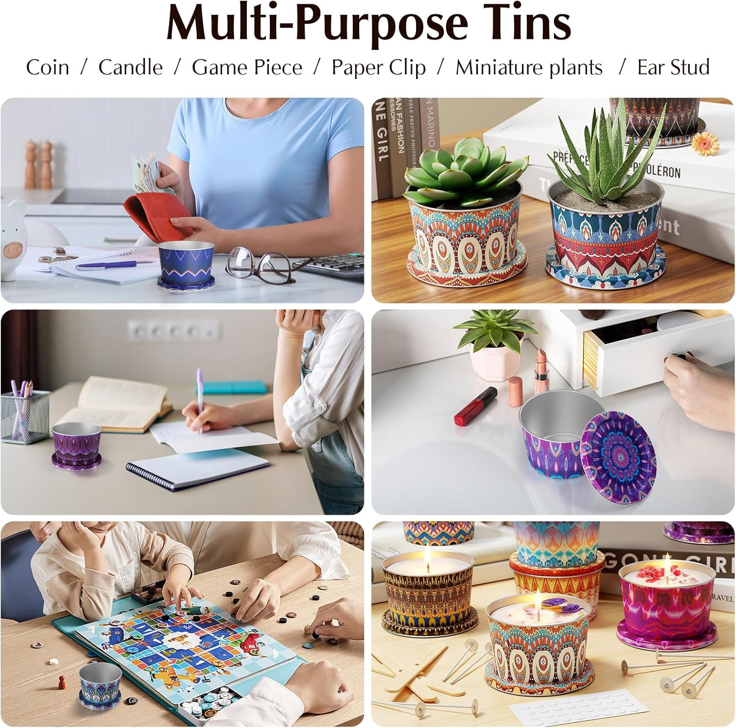 24 Pack Empty Candle Tins 2.2 Oz Metal Containers with Lids for Candle Making