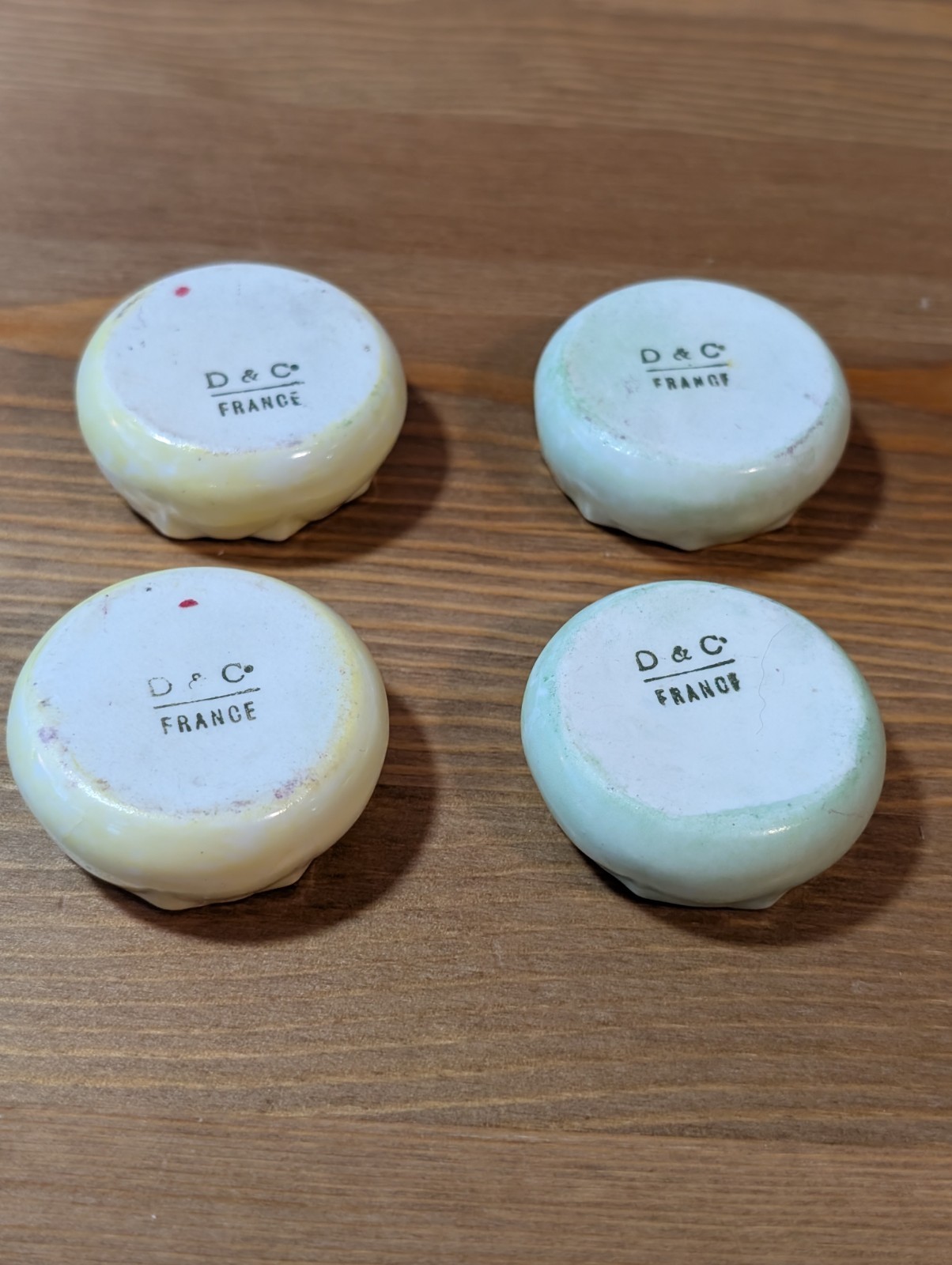 Limoges France Pastel Gold Luster Trim Porcelain Open Salt Cellars, Lot 4