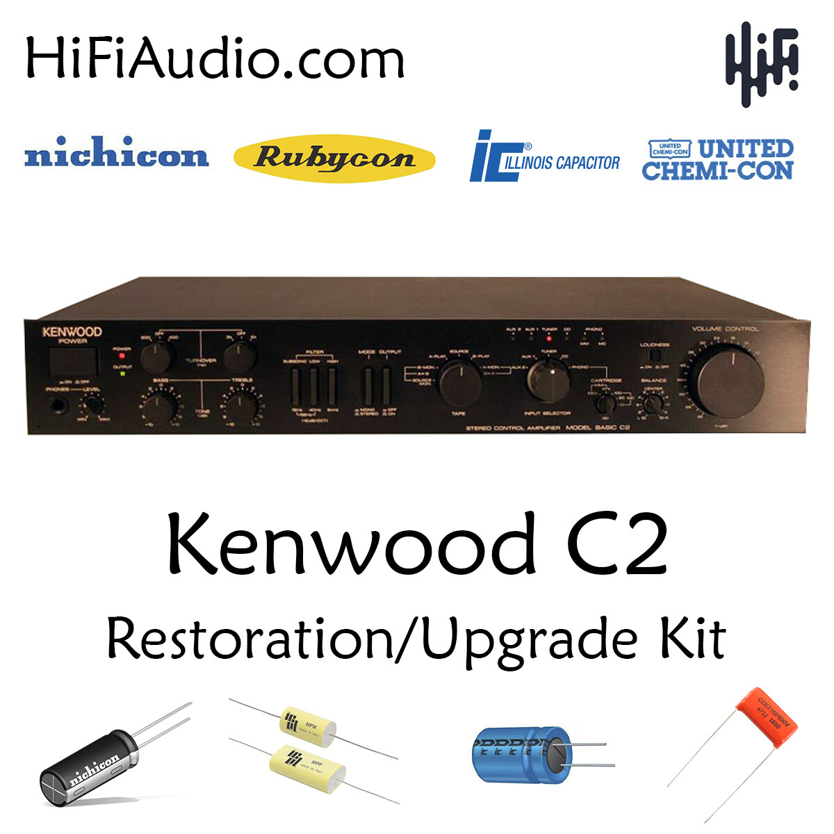 Kenwood C2 preamp capacitor restoration recap repair service rebuild kit fix