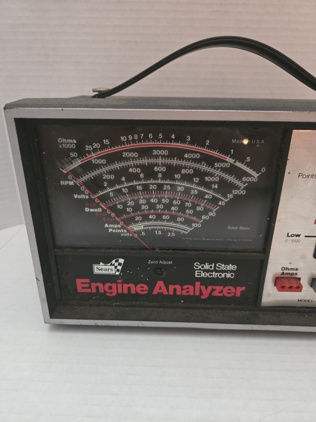 Sears Solid State Electronic Engine Analyzer Model 161.214230 with Cables