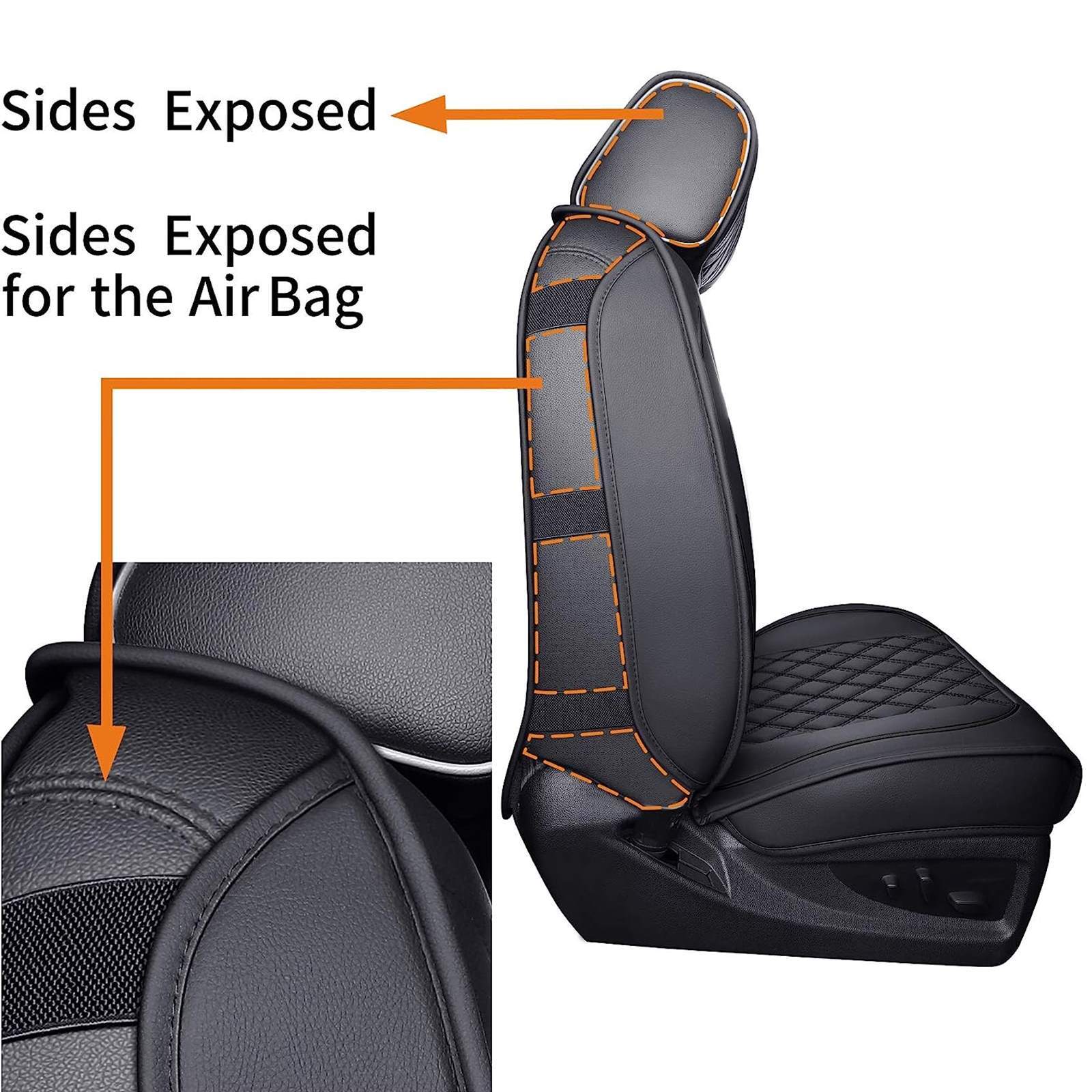 For 2007-2021 Chevy Silverado GMC Sierra 1500 5-Seat Cover Full Set Leather Pad