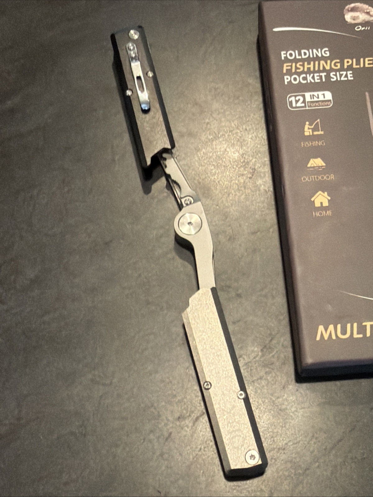 12-in-1 Pen-Sized Folding Fishing Pliers, Marine-Grade Stainless Steel Profes...