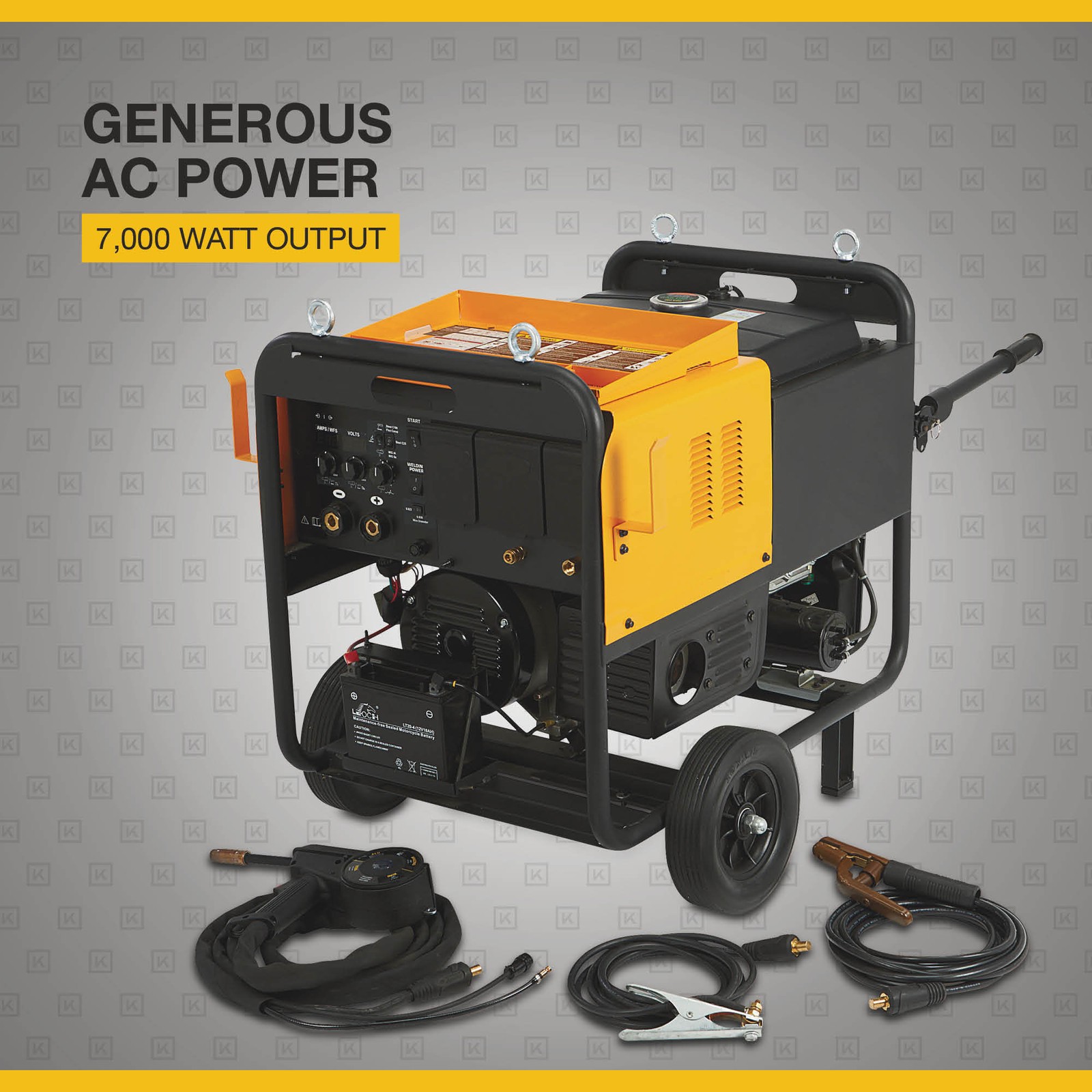 Klutch 7kW Multi-Process Engine-Driven Inverter DC Arc Welder/AC Generator with