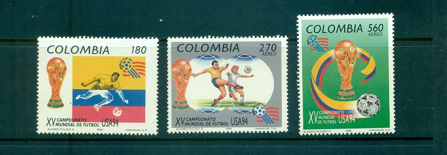 Colombia - Sc# 1097-9. 1994 World Cup Soccer. MNH $5.20.