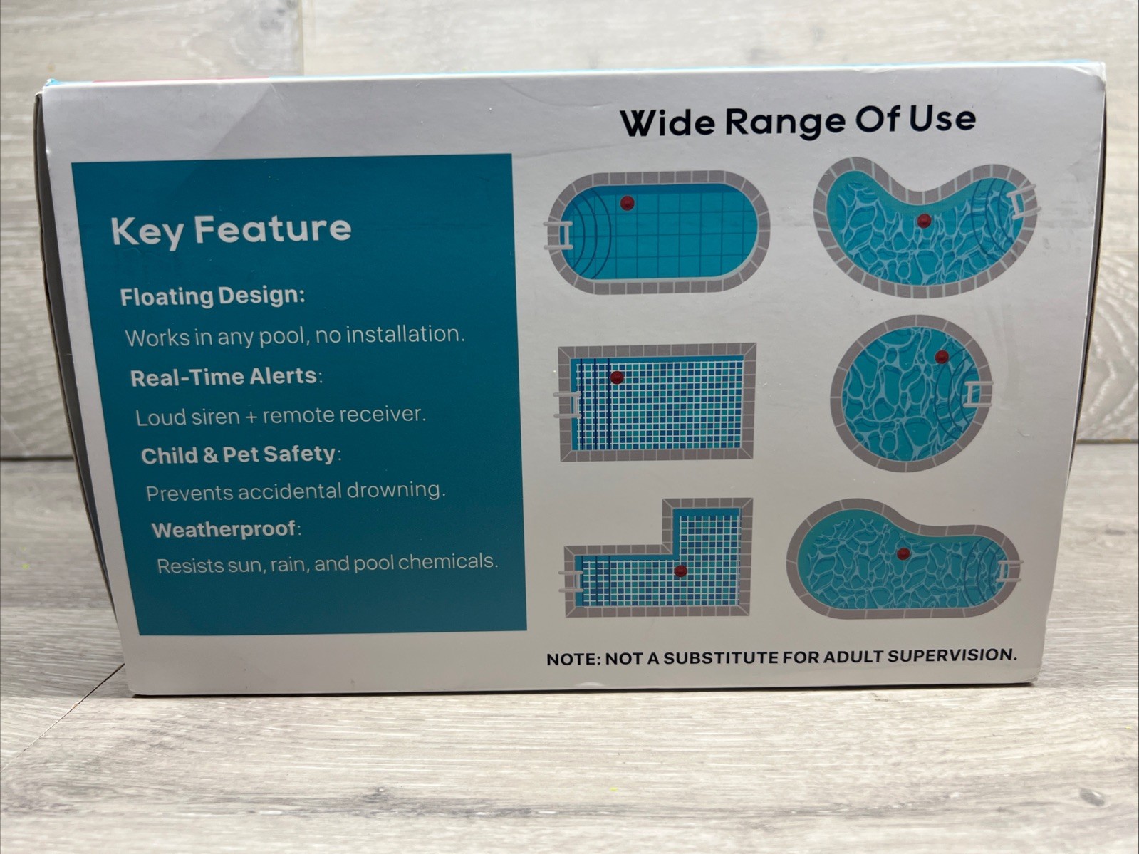 Hovara Floating Pool Safety Alarm Loud 110dB for Inground Above Ground Pool Blue