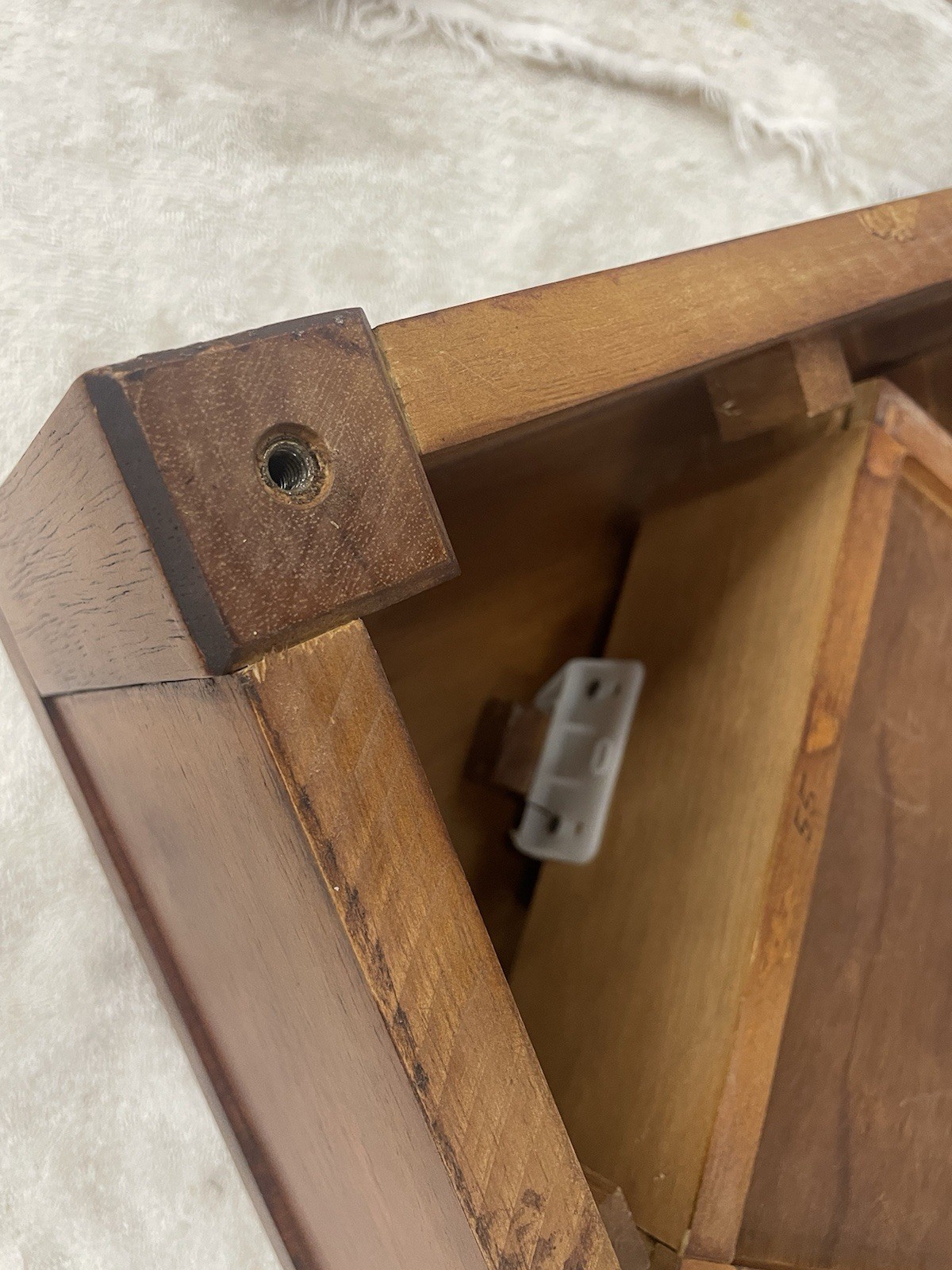 Corner Stand w Shelf, Drawer Sheraton Style Accent Table