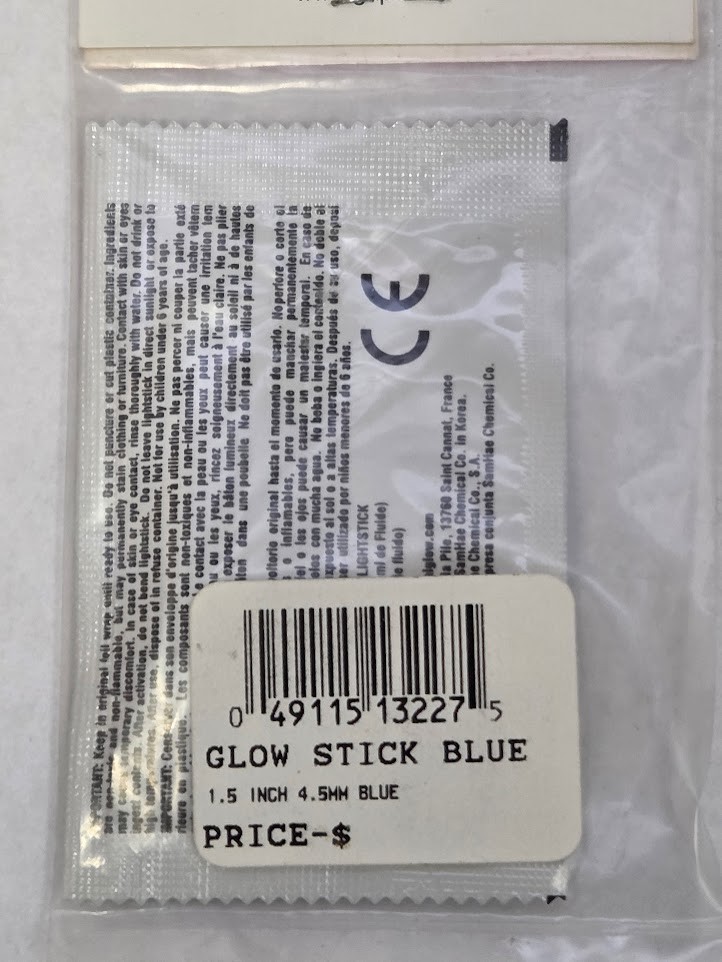 3 Cyalume Mini Type A Lightstick 4.5 mm 1 1/2" Night Lite Glow Sticks Fish Blue