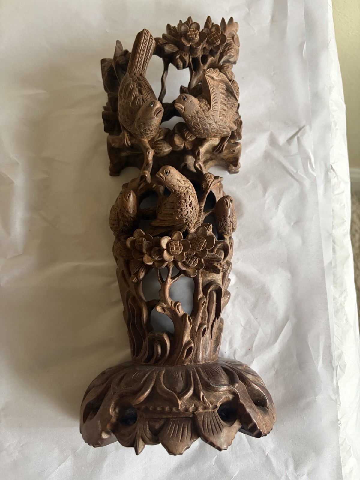 Antique Or Vintage Possibly Rosewood And Artist Signed Carved Sculpture