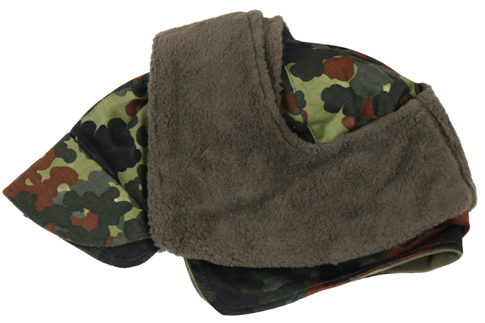 Large (59) - Used German Bundeswehr Flecktarn Winter Field Cap Hat Fleck Camo